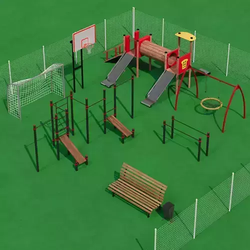 Modular Playground Pack Low-poly 3D model
