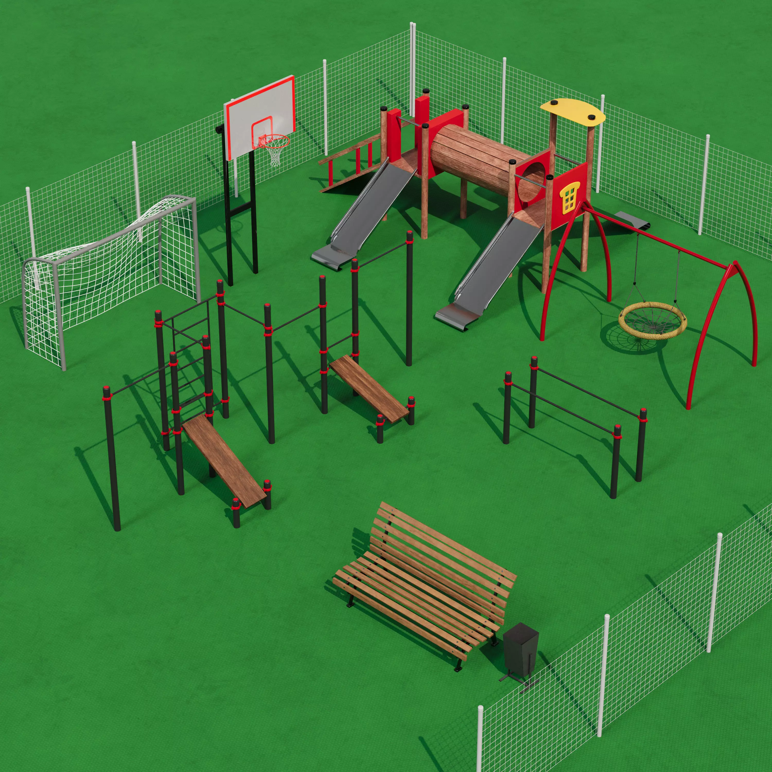 Modular Playground Pack Low-poly 3D model
