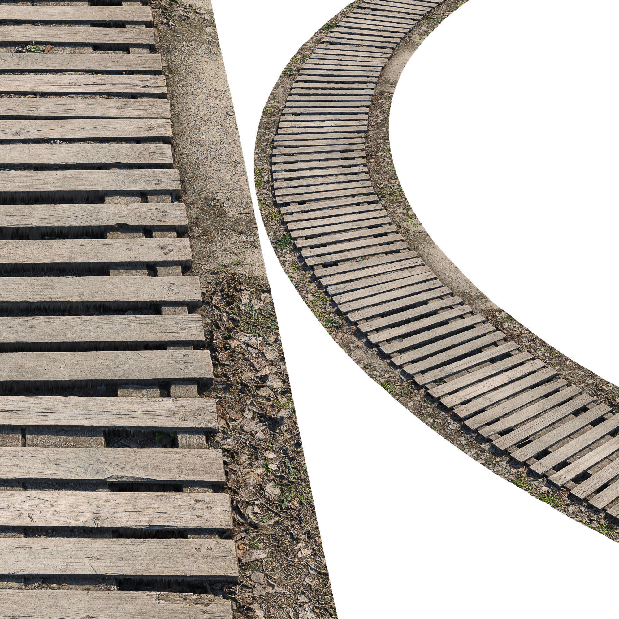Realistic Wooden Path 3D model_5