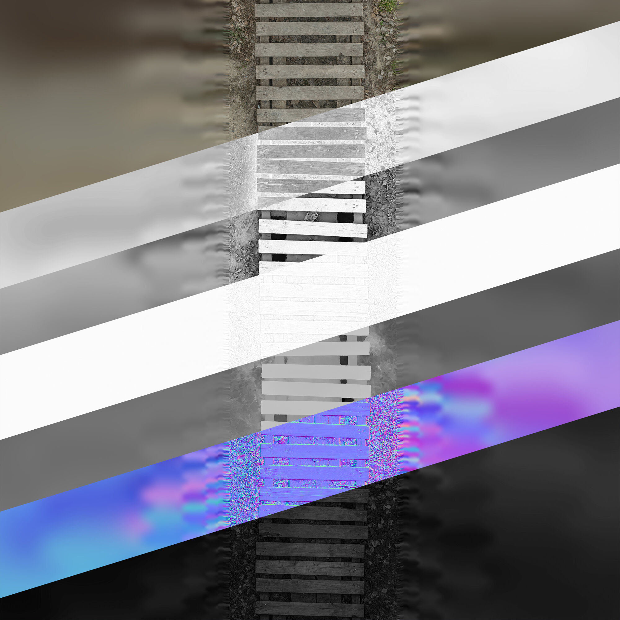 Realistic Wooden Path 3D model_6