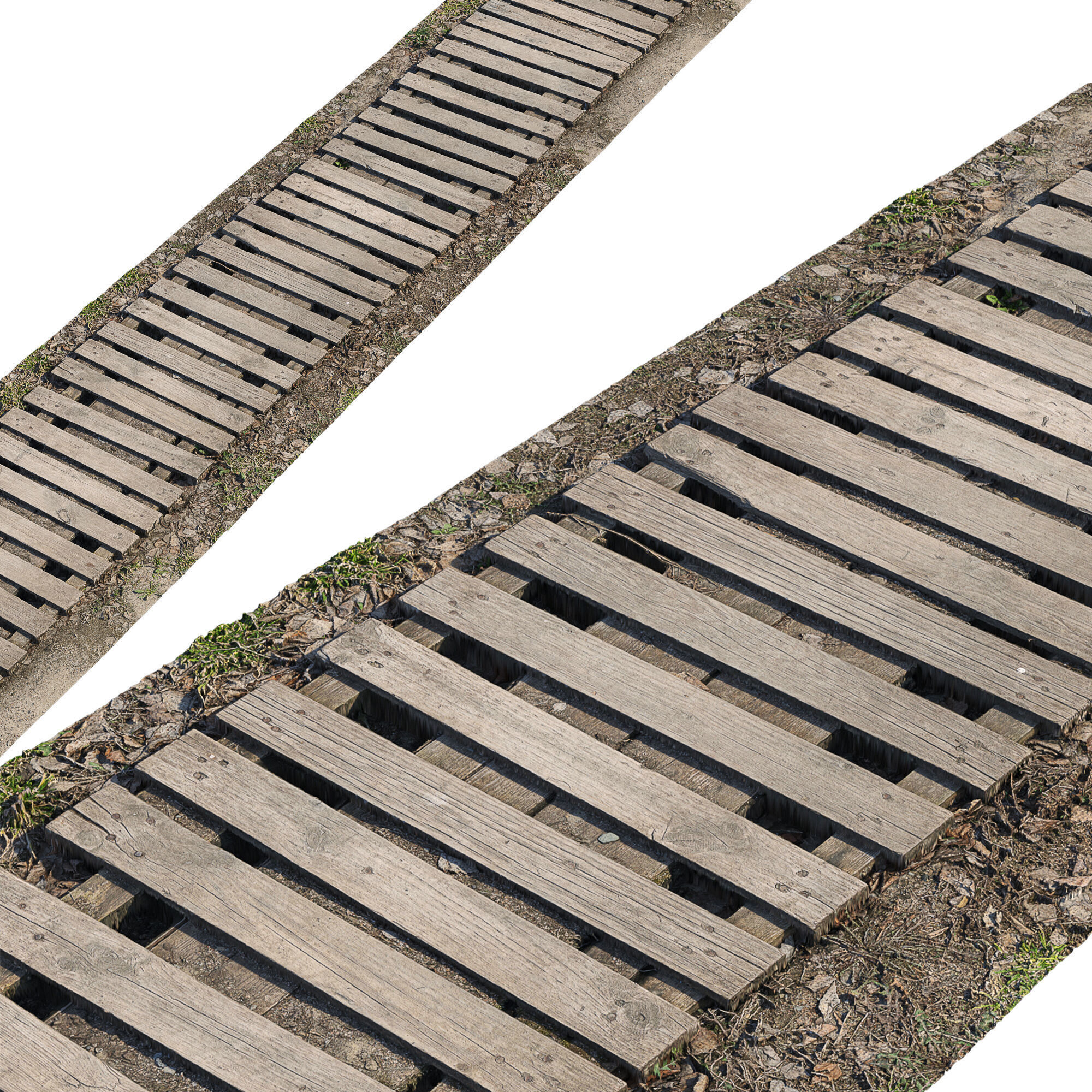 Realistic Wooden Path 3D model_4