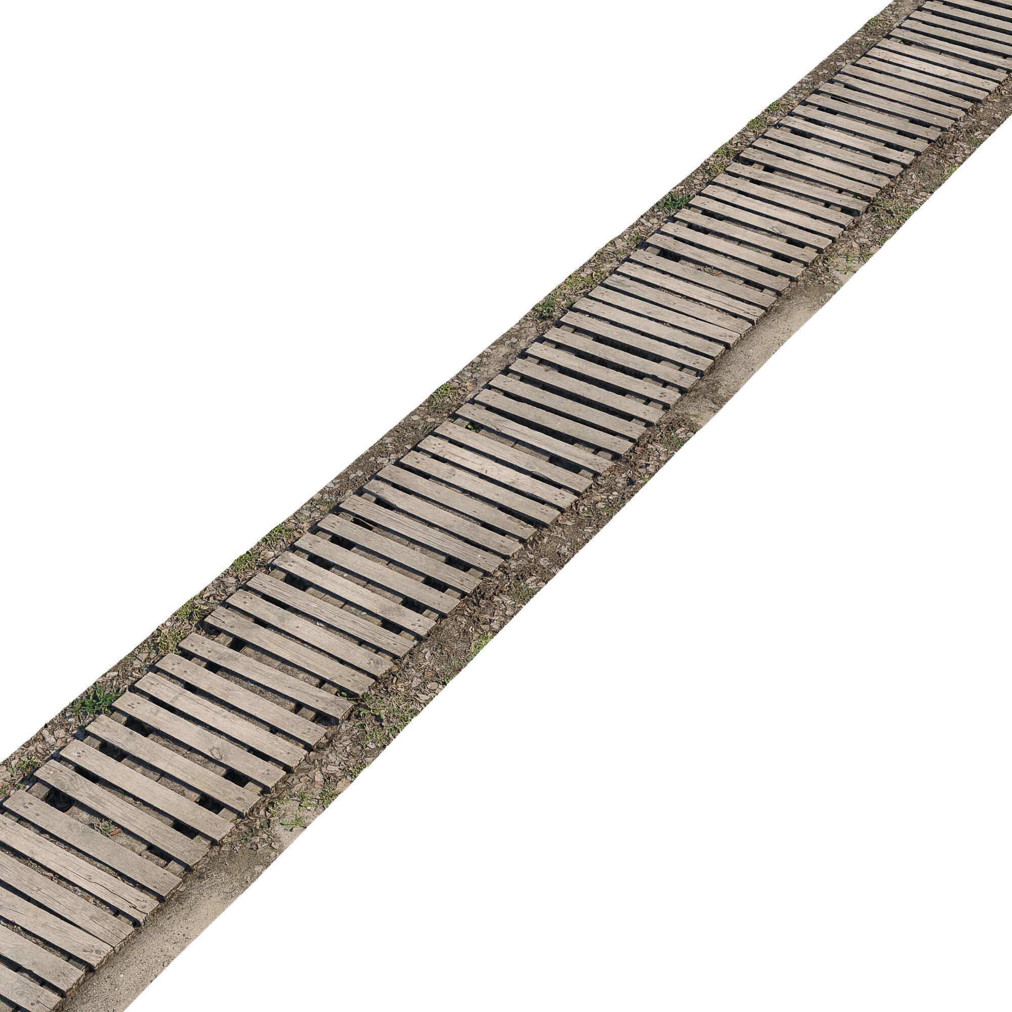 Realistic Wooden Path 3D model_1