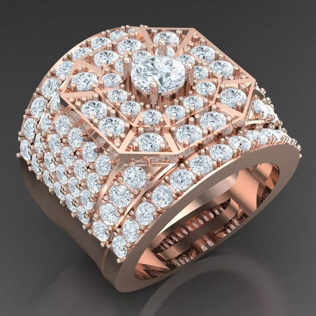 Mens Diamond RingsWedding Men Ring 2MR022 3D print model