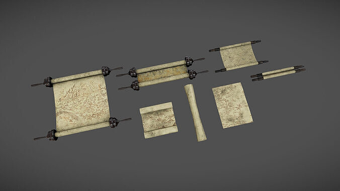 Scrolls Low-poly 3D model