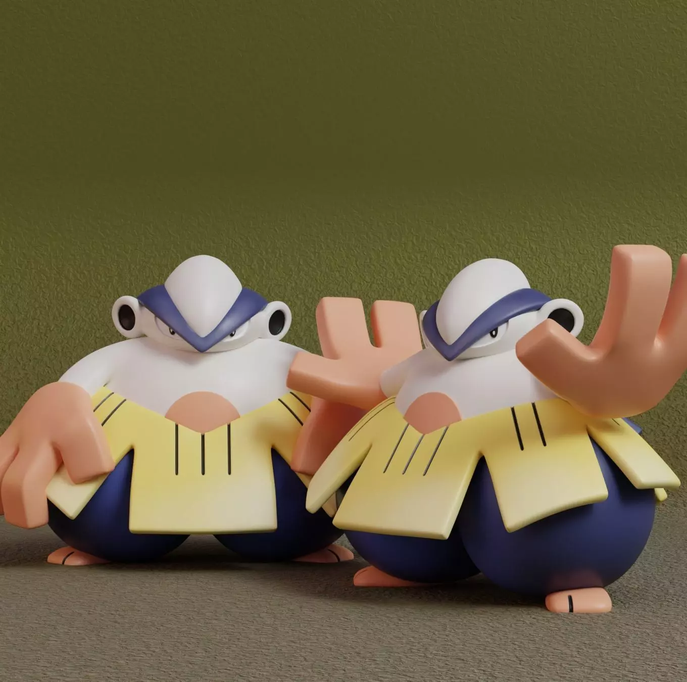 Pokemon - Hariyama with 2 poses 3D print model