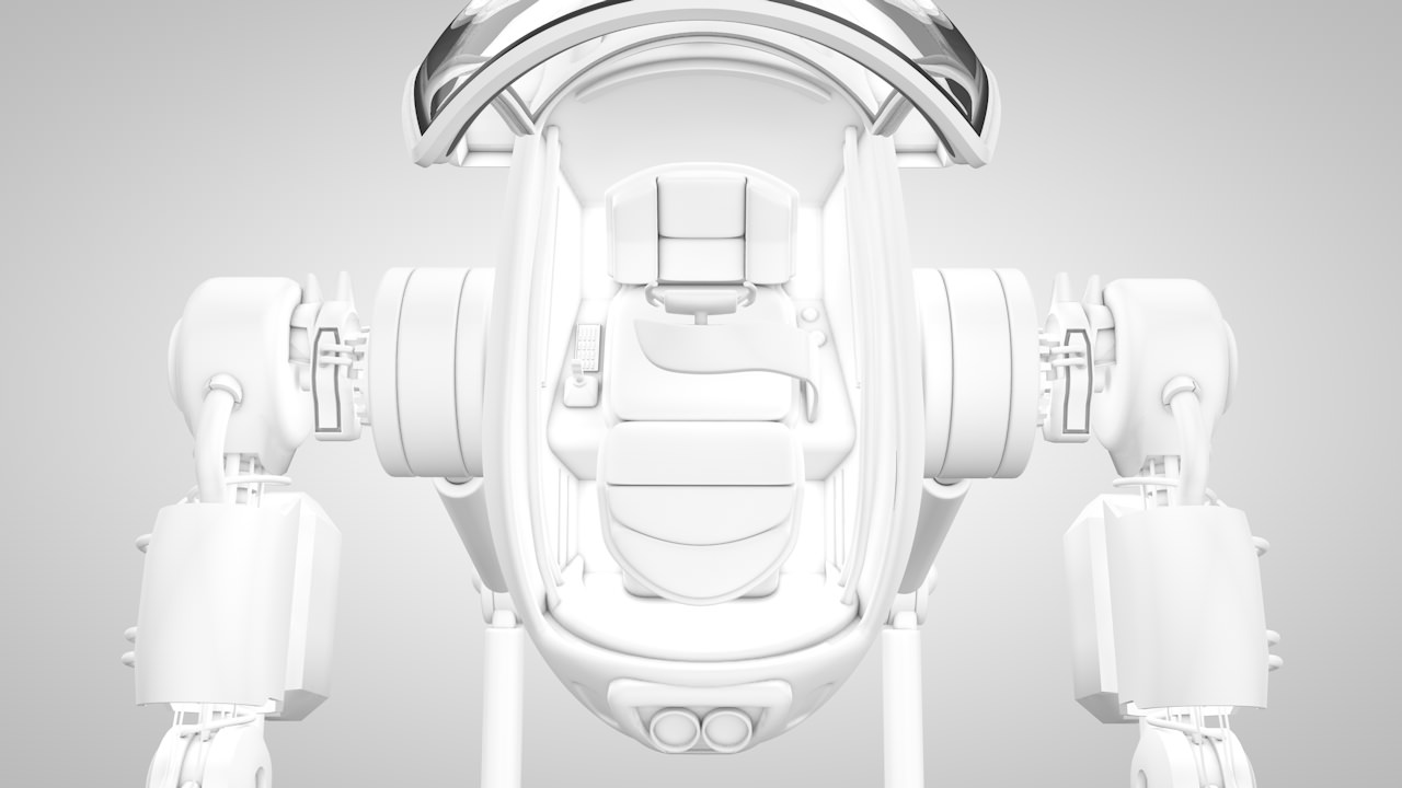 Robot 03 with Cockpit  Free 3D model_10