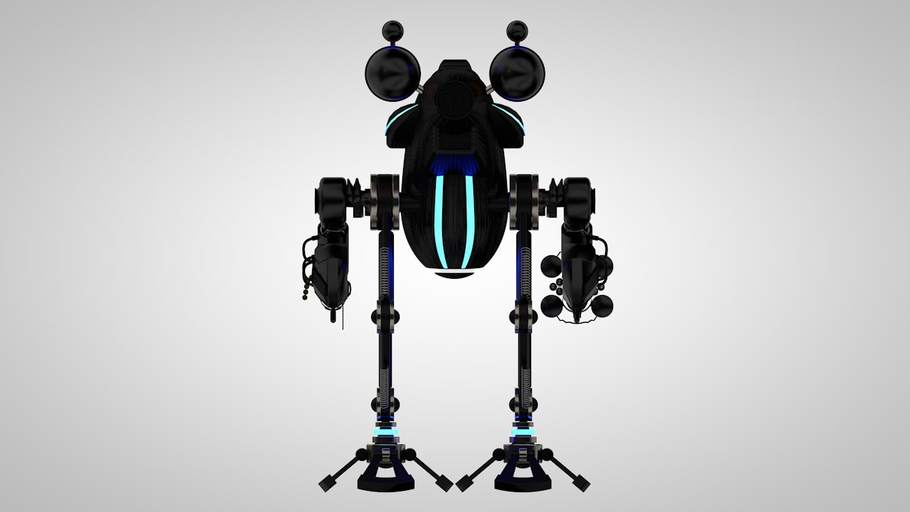 Robot 03 with Cockpit  Free 3D model_9