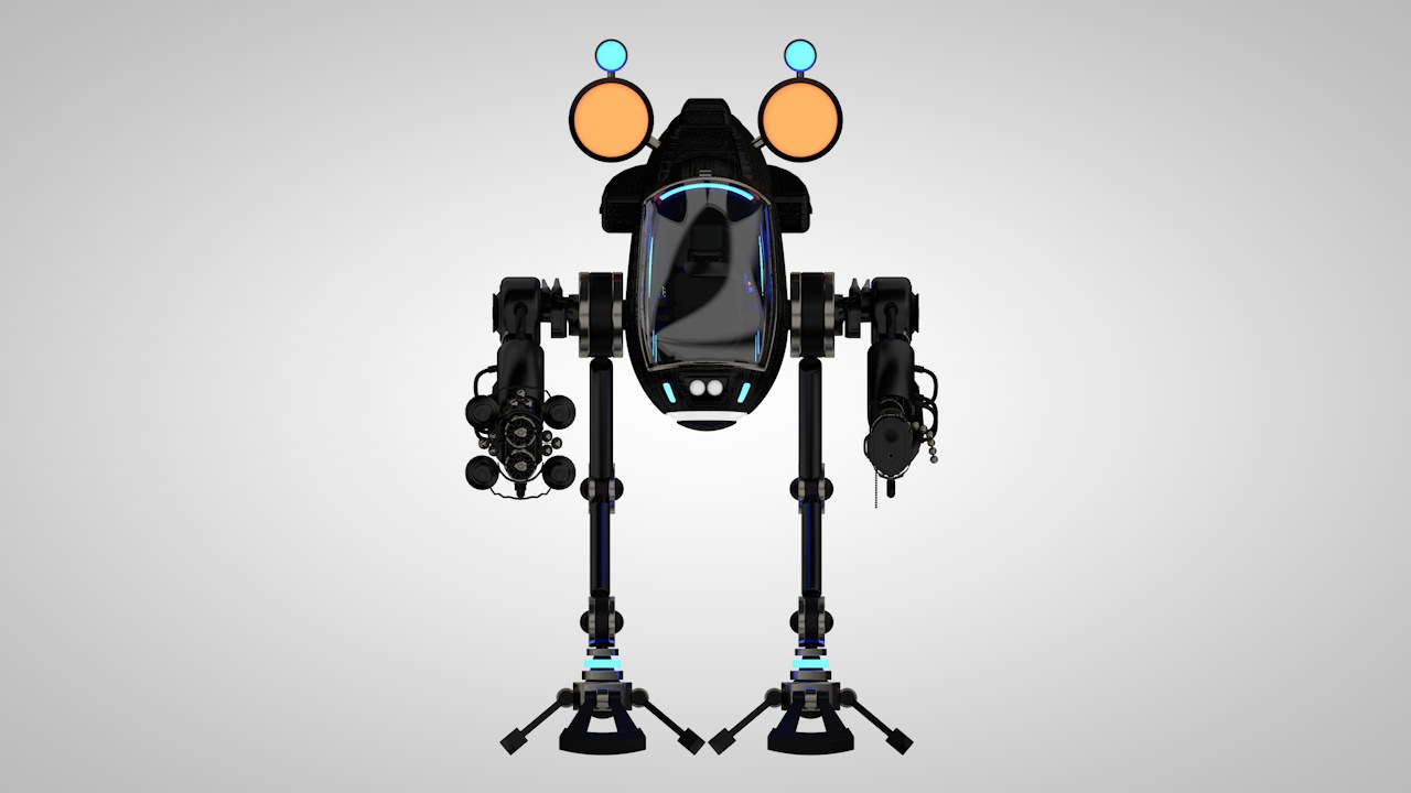Robot 03 with Cockpit  Free 3D model_8