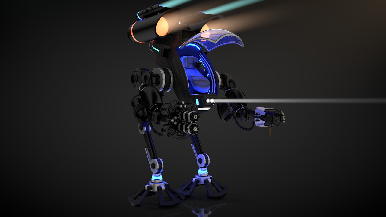 Robot 03 with Cockpit  Free 3D model_2