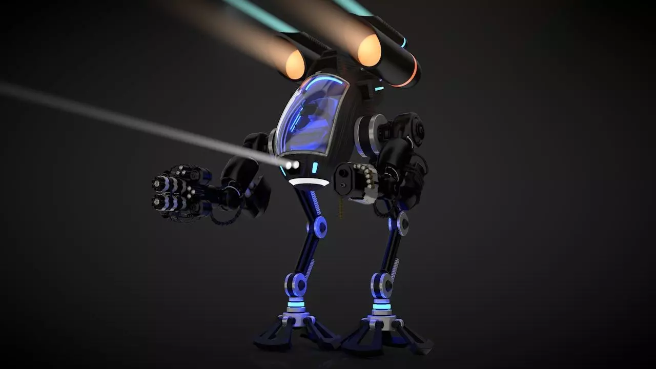 Robot 03 with Cockpit  Free 3D model_0