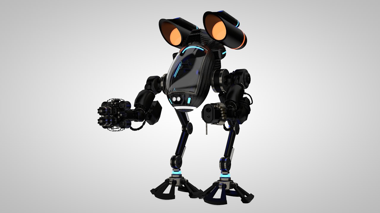 Robot 03 with Cockpit  Free 3D model_6