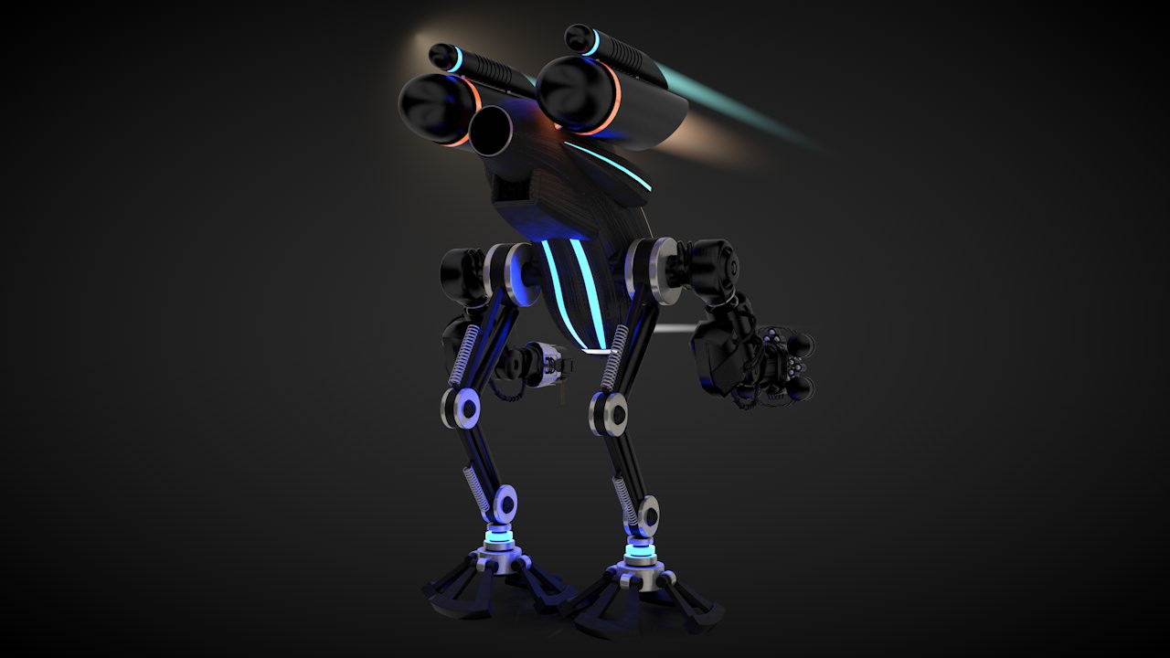 Robot 03 with Cockpit  Free 3D model_4