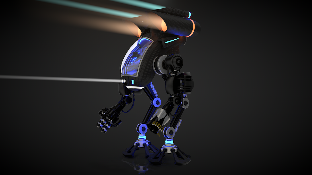 Robot 03 with Cockpit  Free 3D model_3