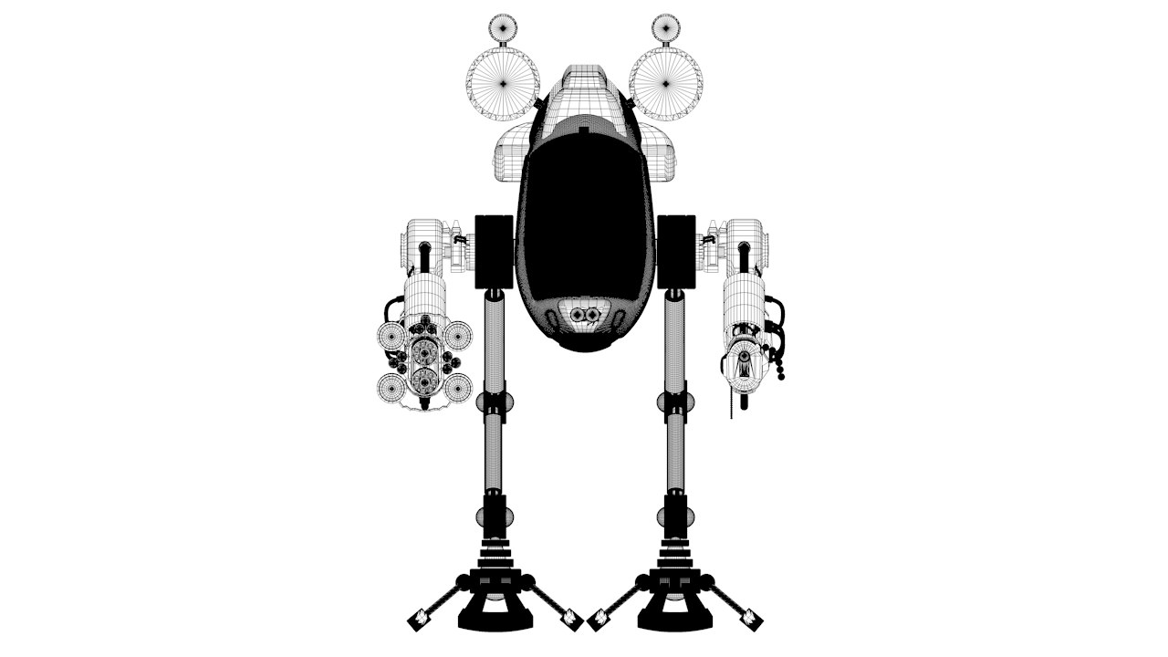 Robot 03 with Cockpit  Free 3D model_17