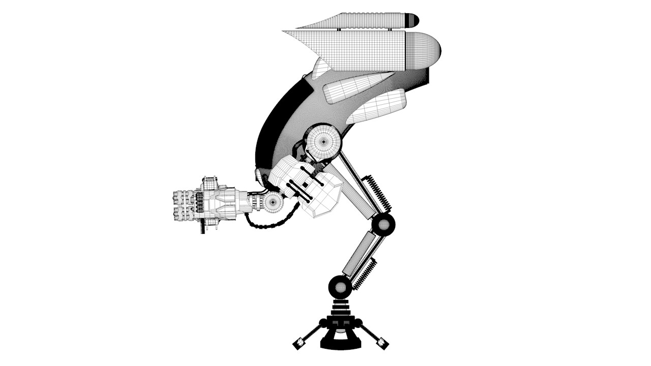Robot 03 with Cockpit  Free 3D model_16