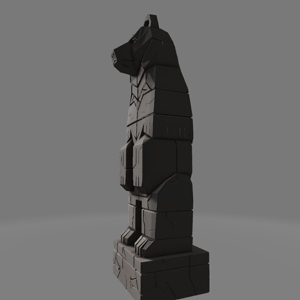 Upright Totem Bear Symbol of Strength 3D print model_2