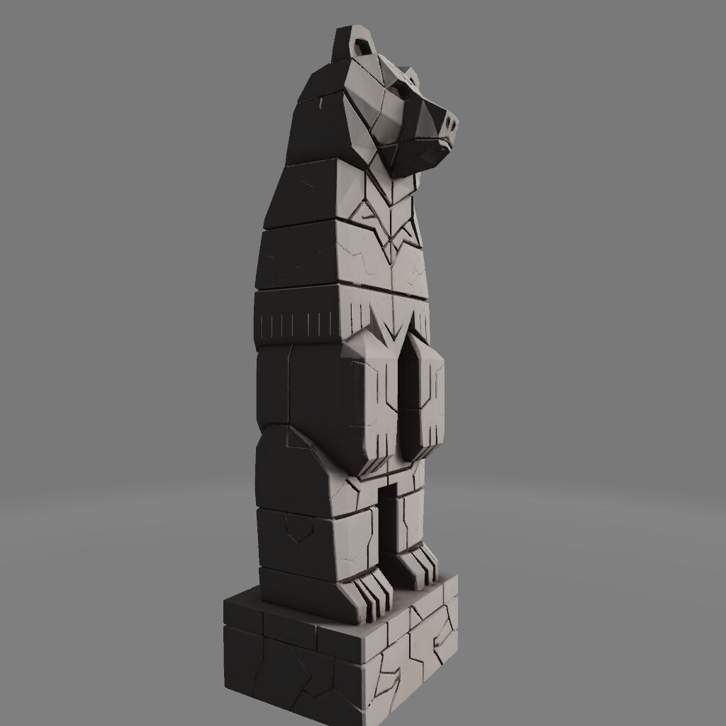 Upright Totem Bear Symbol of Strength 3D print model_3