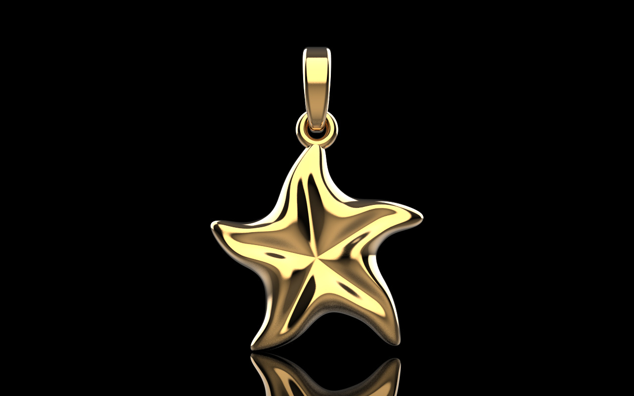 Starfish pendant model  1064 3D print model_1