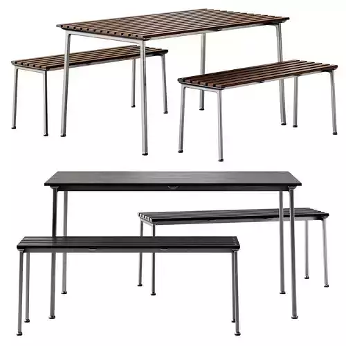 Traverse Garden Table and Bench by Hay