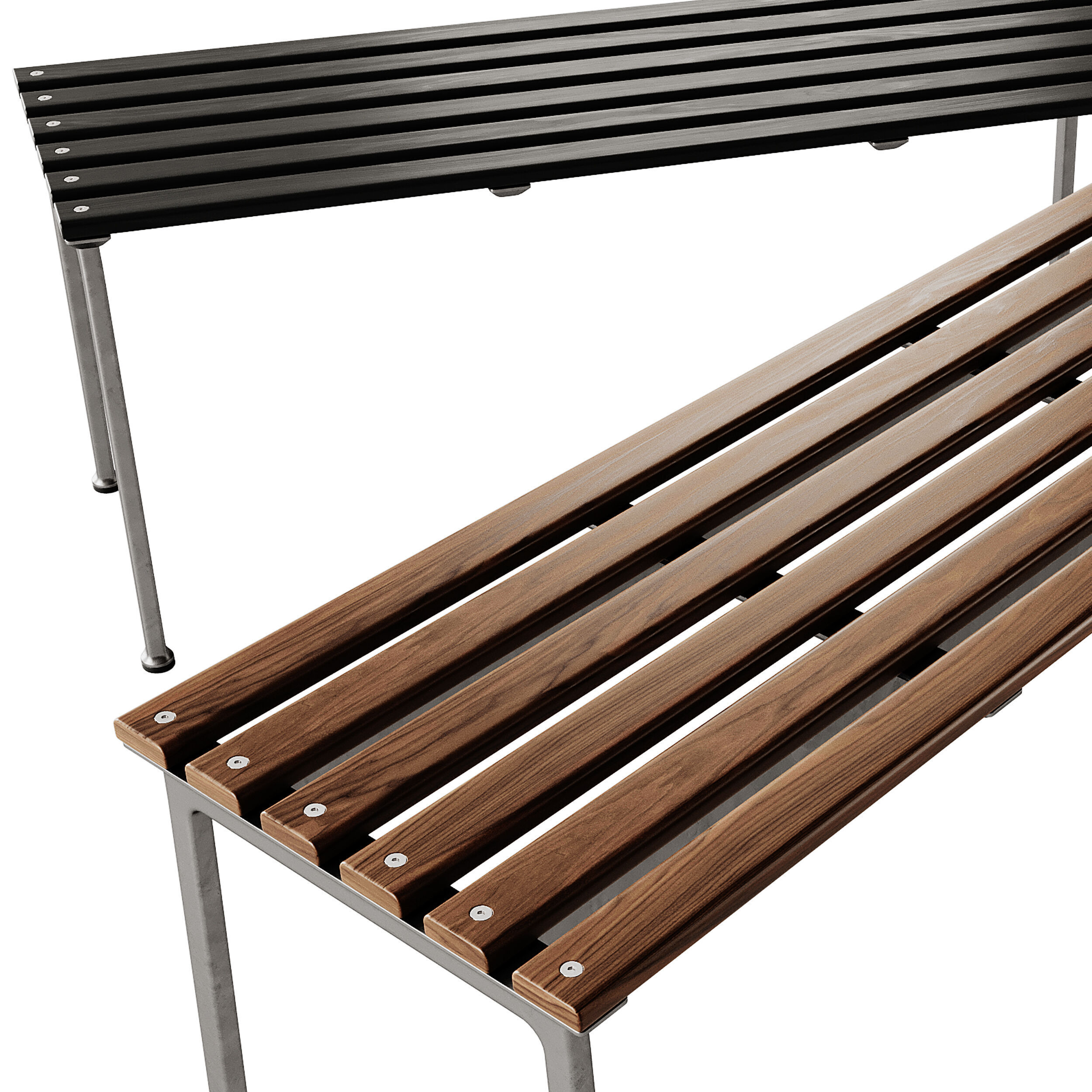 Traverse Garden Table and Bench by Hay 3D model_5