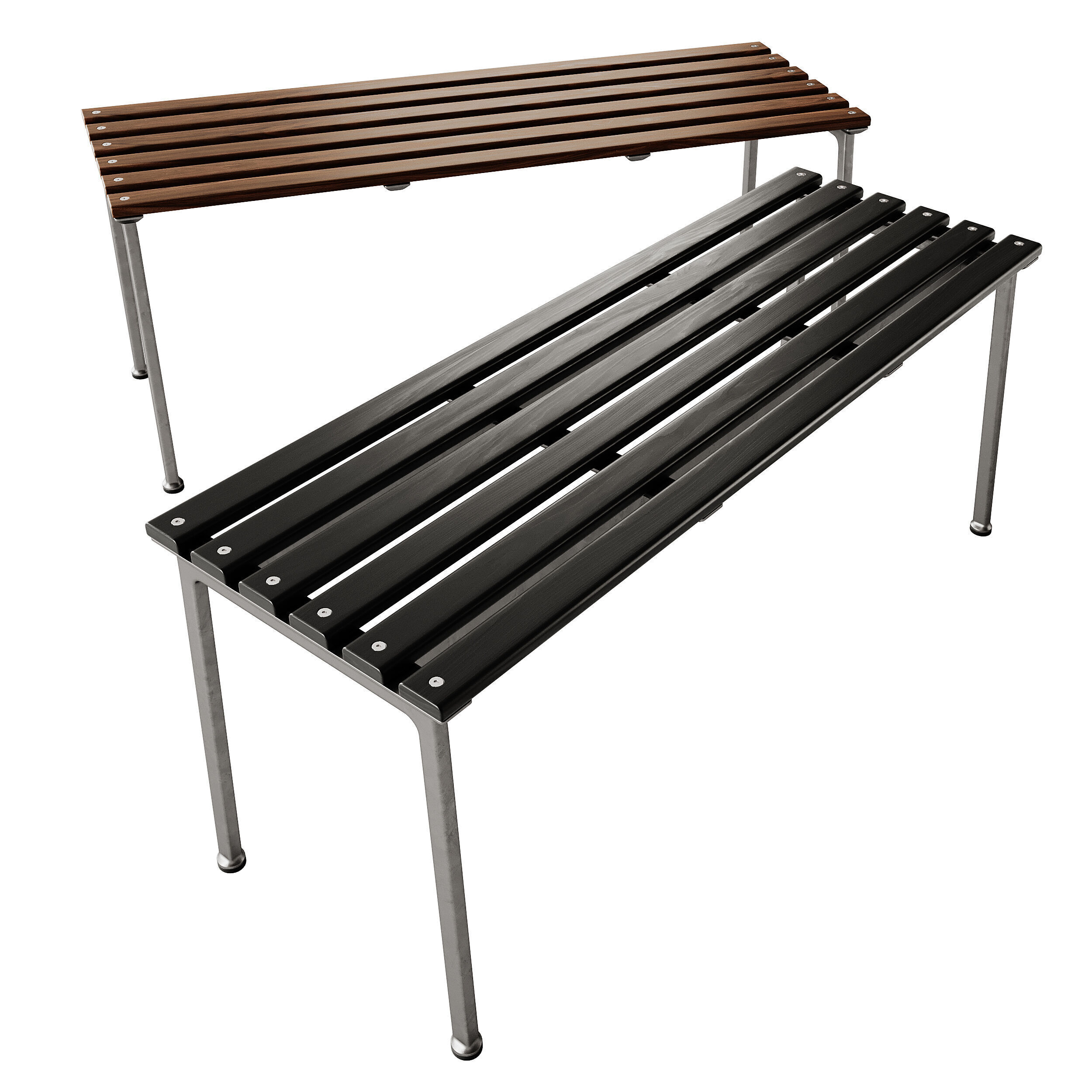 Traverse Garden Table and Bench by Hay 3D model_4