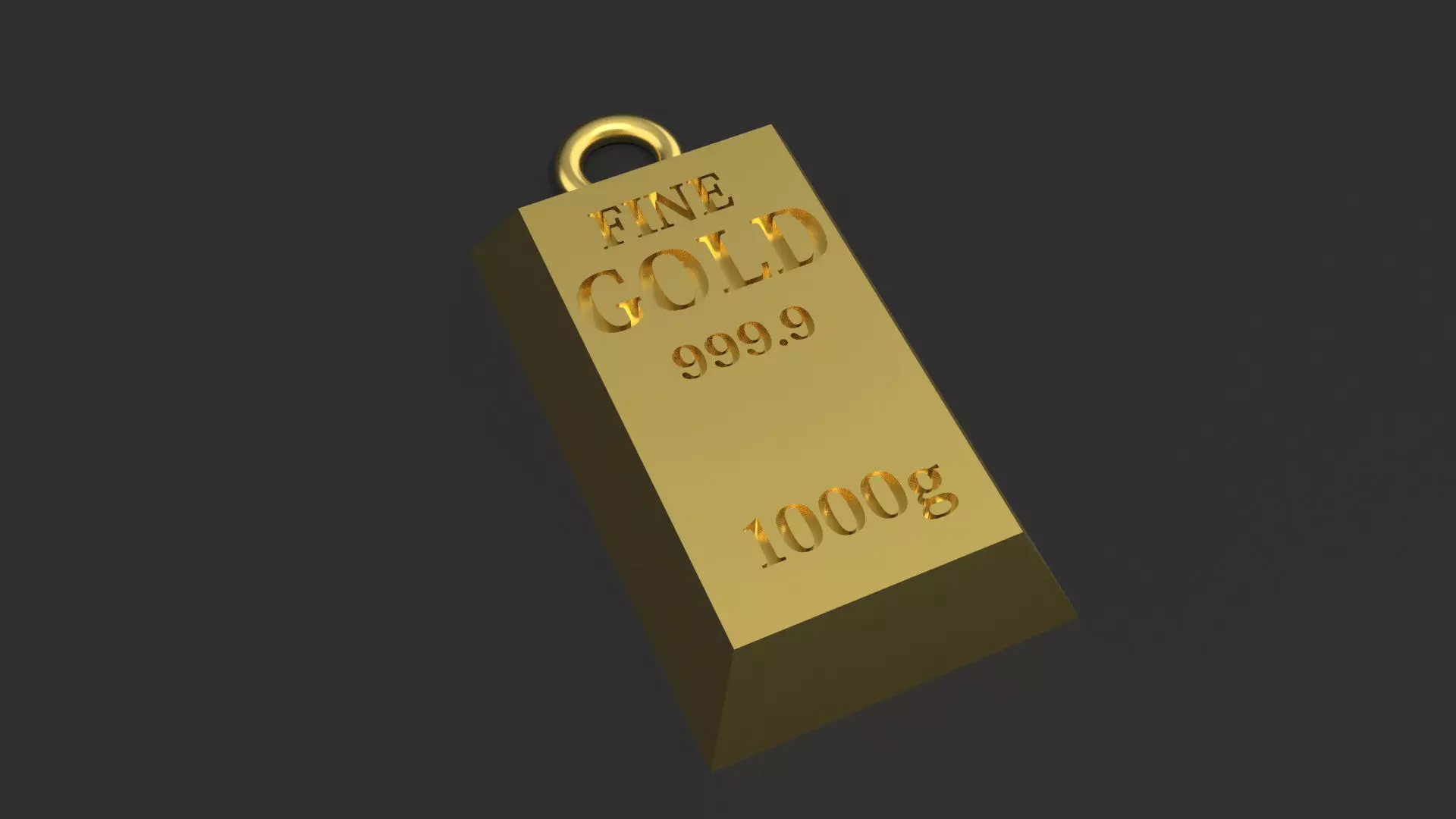 Fine Gold Ingot Pendant with sizes - Ready to print 3D print model_0
