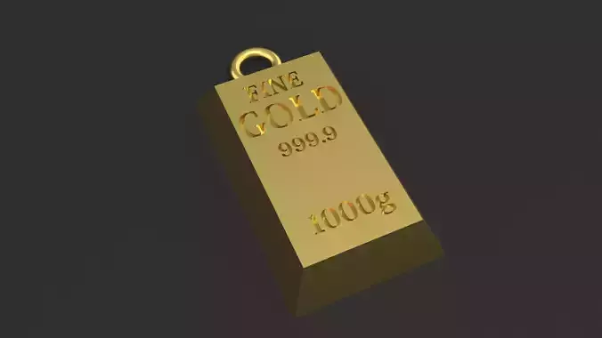 Fine Gold Ingot Pendant with sizes - Ready to print
