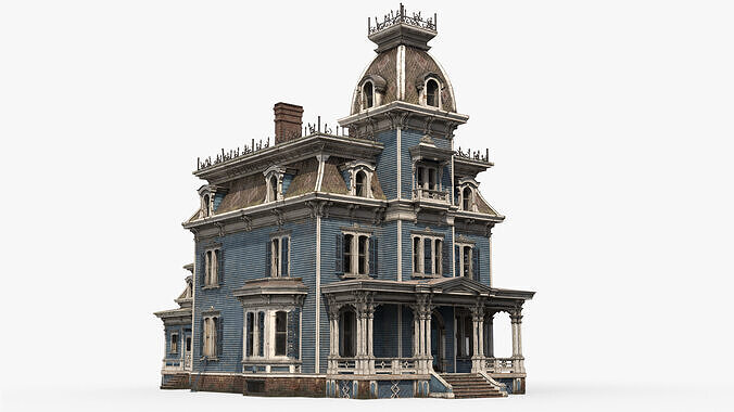 Old Abandoned Haunted House Low-poly 3D model