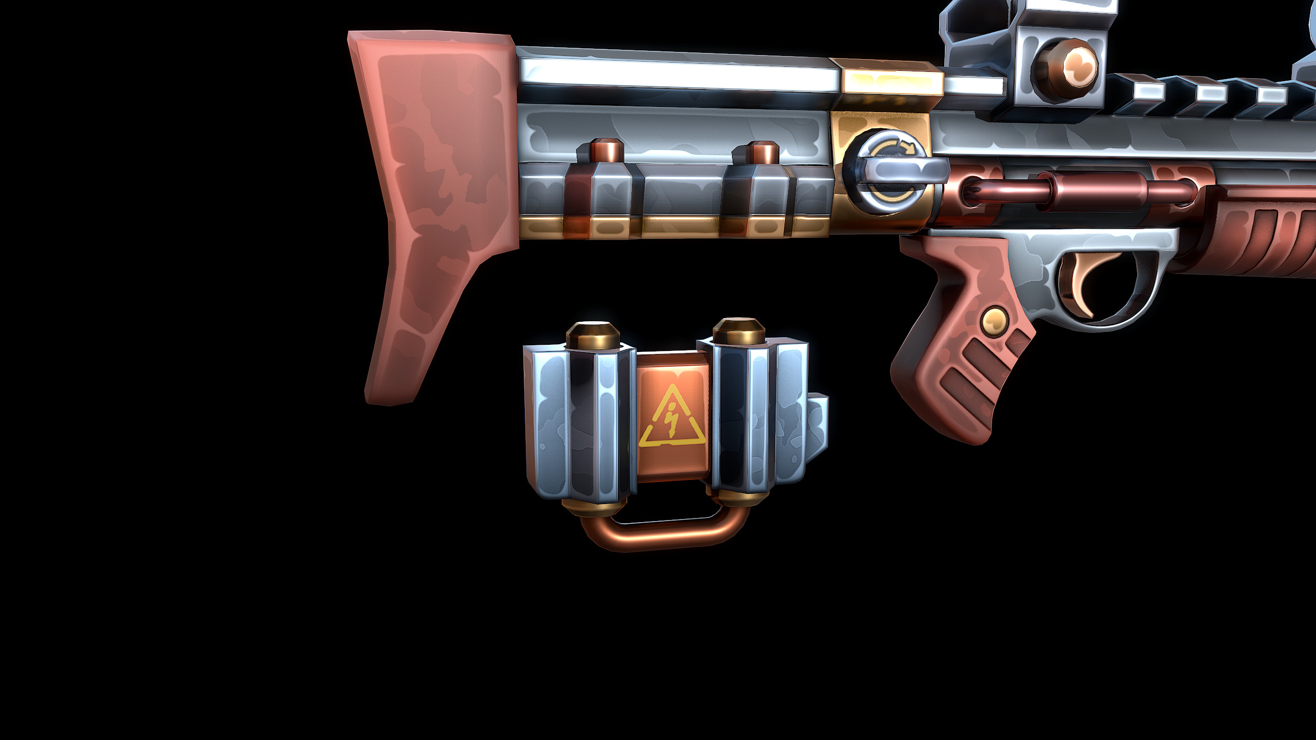 Stylized Sci-fi Rifle Low-poly 3D model_9