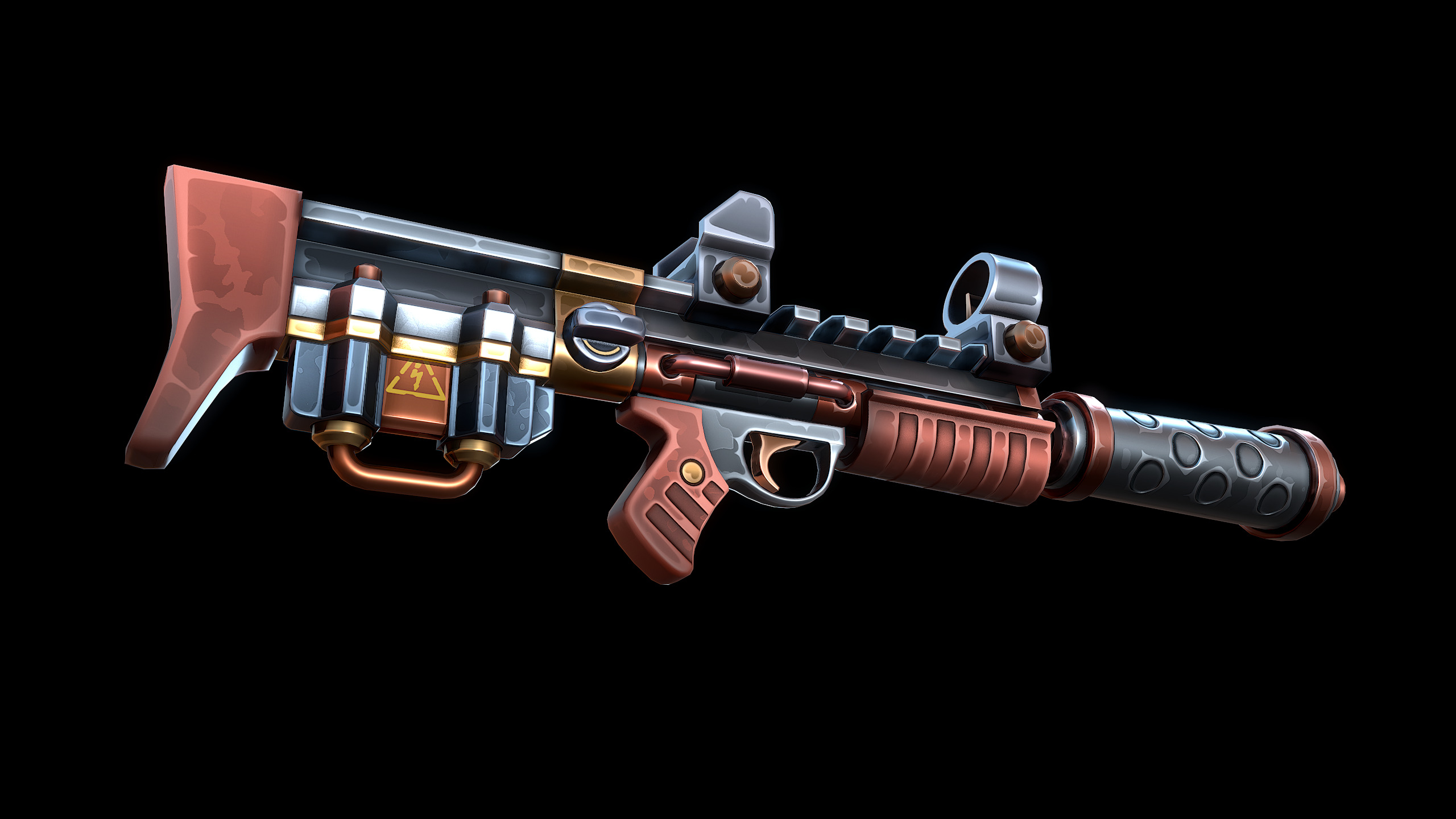 Stylized Sci-fi Rifle Low-poly 3D model_6