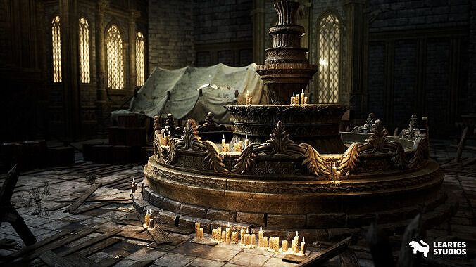 Fantasy Castle Environment Low-poly 3D model 4