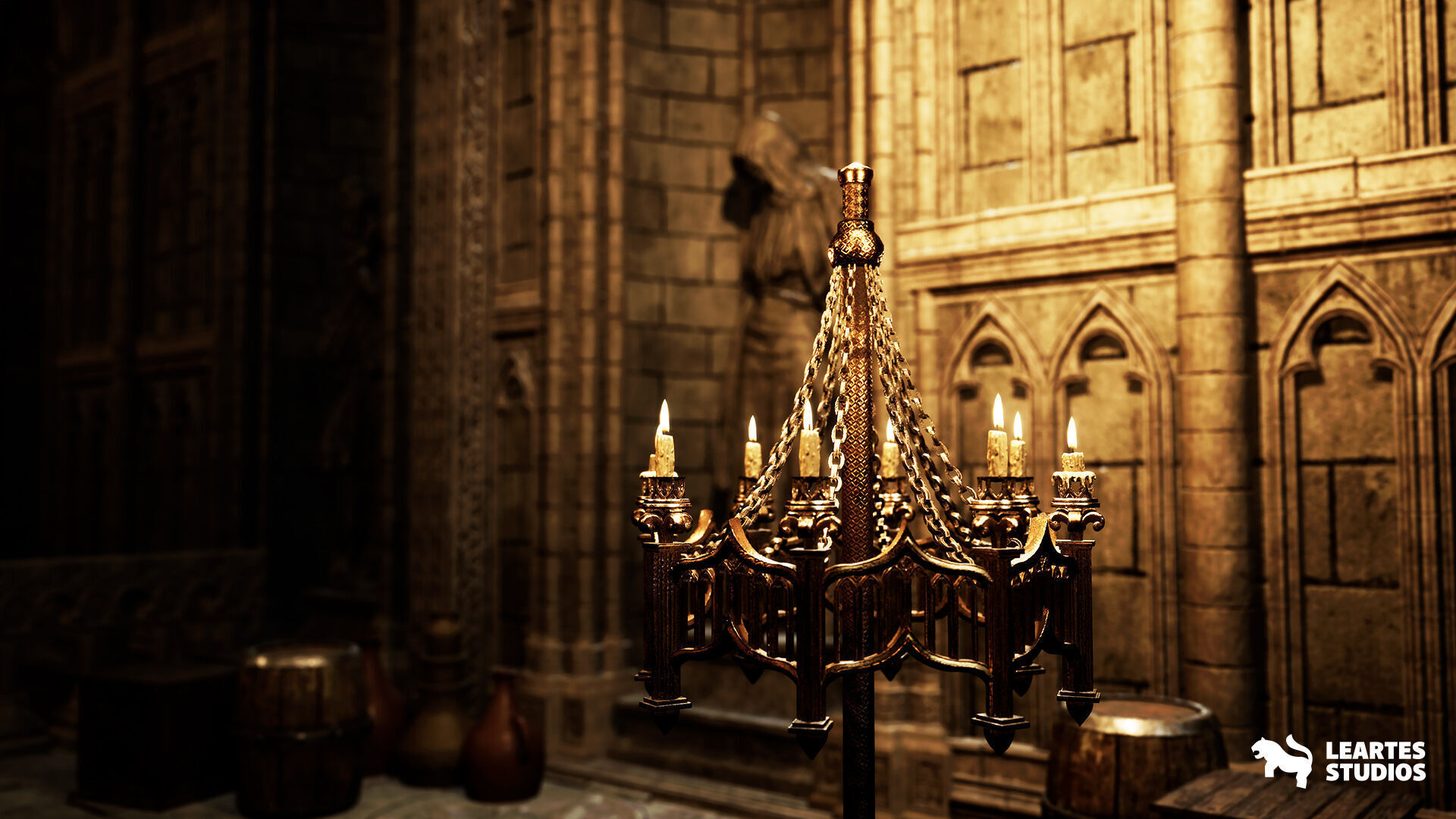 Fantasy Castle Environment Low-poly 3D model_7