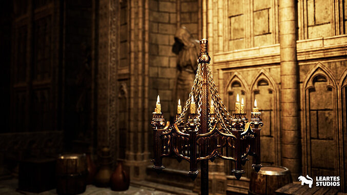 Fantasy Castle Environment Low-poly 3D model 6