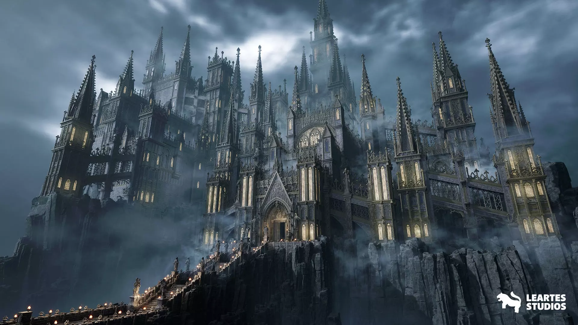 Fantasy Castle Environment Low-poly 3D model_0