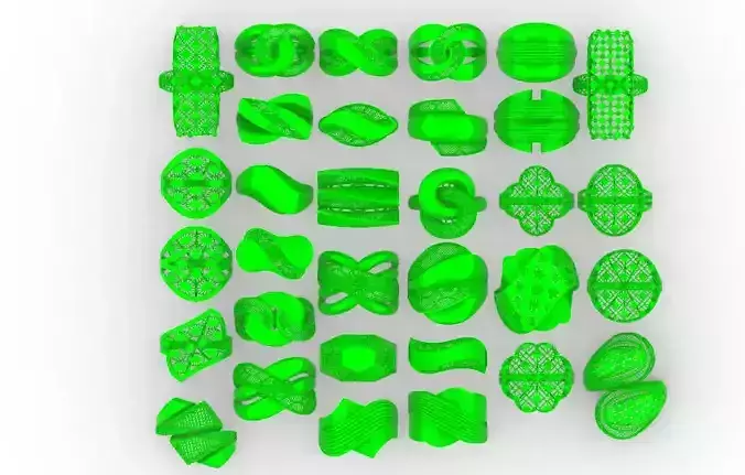 Fusion ring jewelry 3D print model 32rings