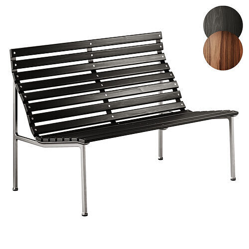 Traverse Garden Bench with back by Hay 3D model