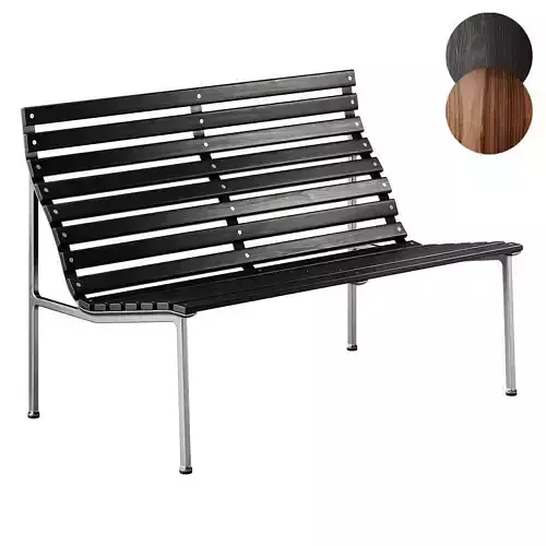 Traverse Garden Bench with back by Hay