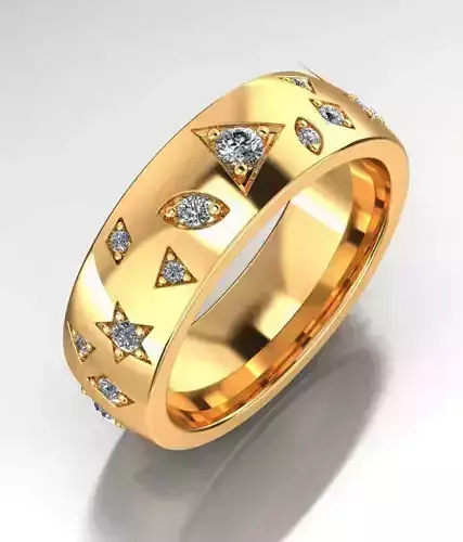 radiance ring with geometric shapes