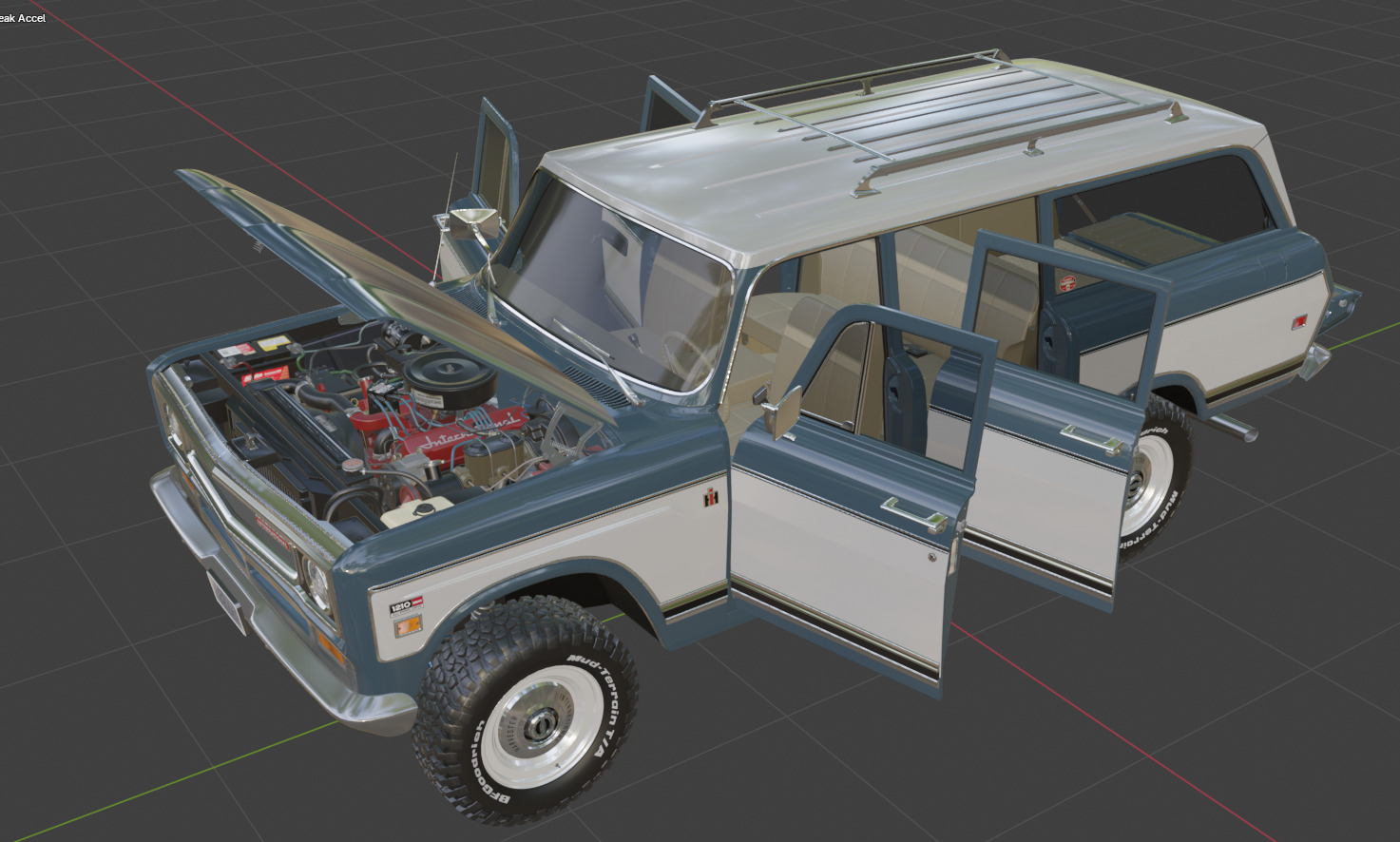 1972 International Harvester Travelall Off Road 3D model_61
