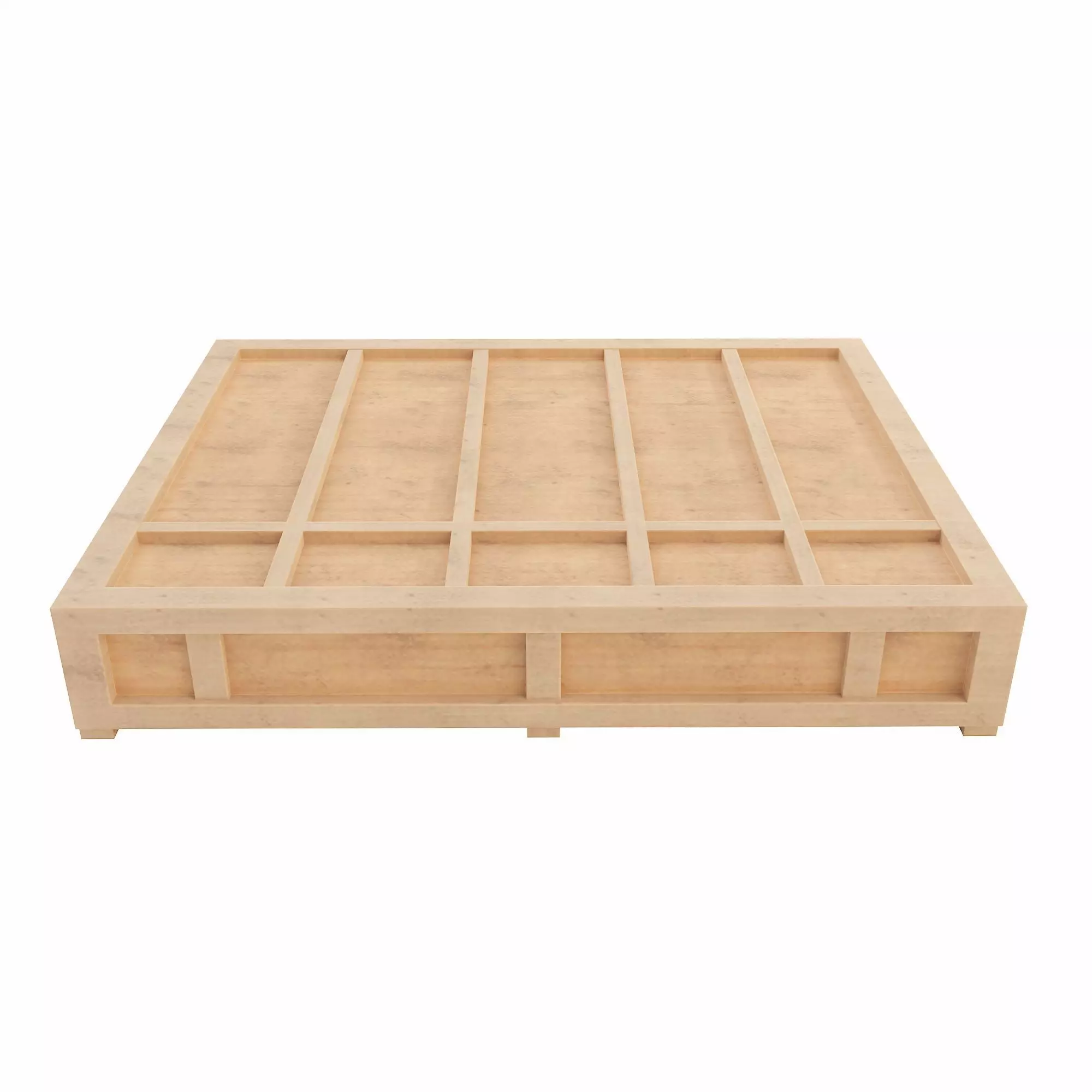 Big wooden crate Low-poly 3D model