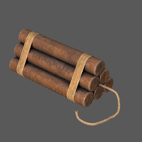 Explosive Charge  Realistic TNT Dynamite Bundle  Low-poly 3D model