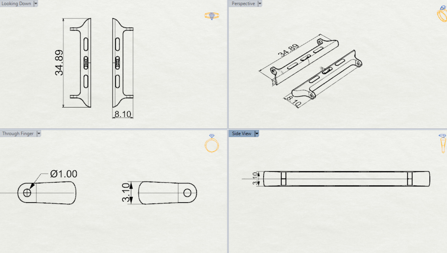 Apple Watch Band Gold Connector Model gl0005 3D print model_15