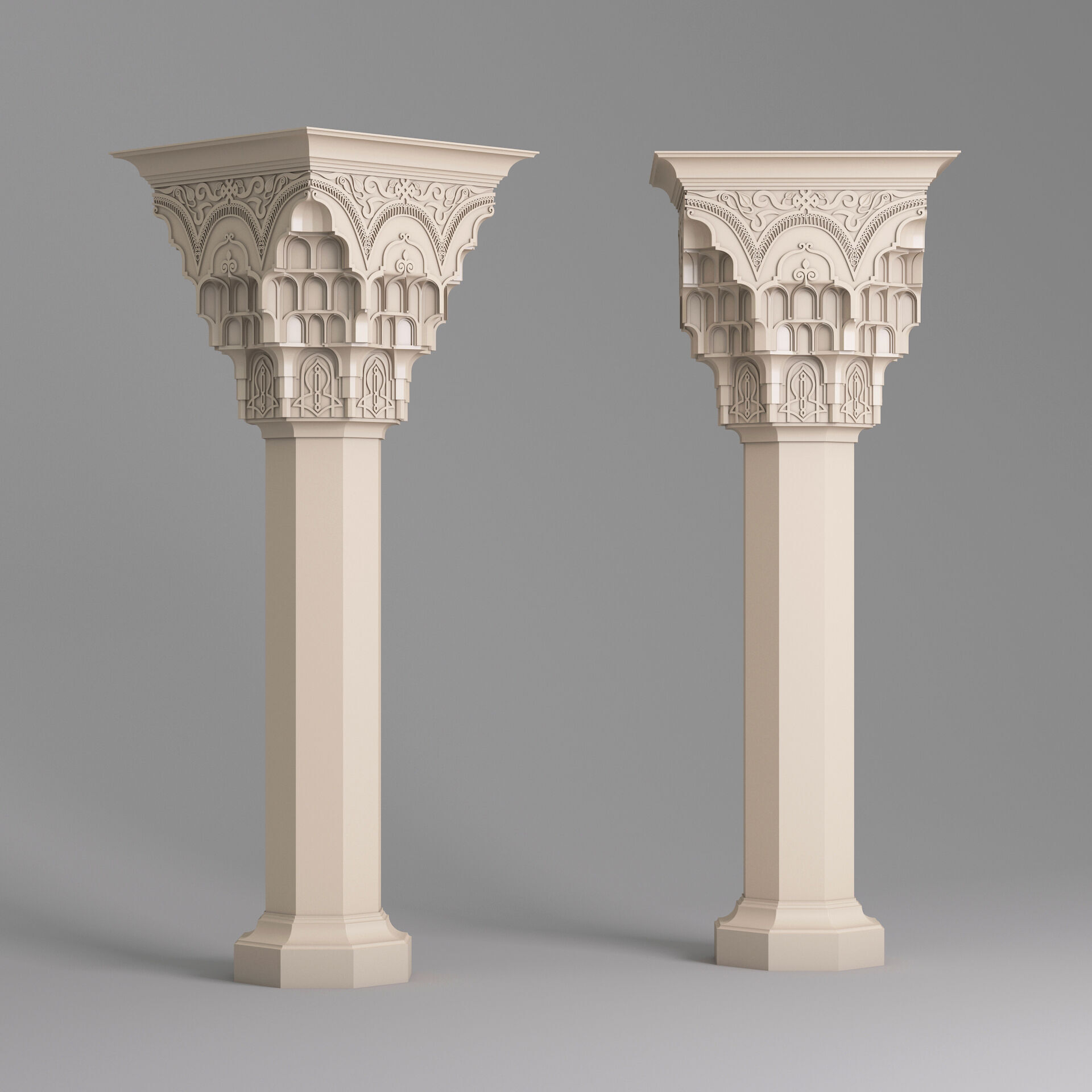 Classic Islamic Muqarnas Column 003 3D model_6