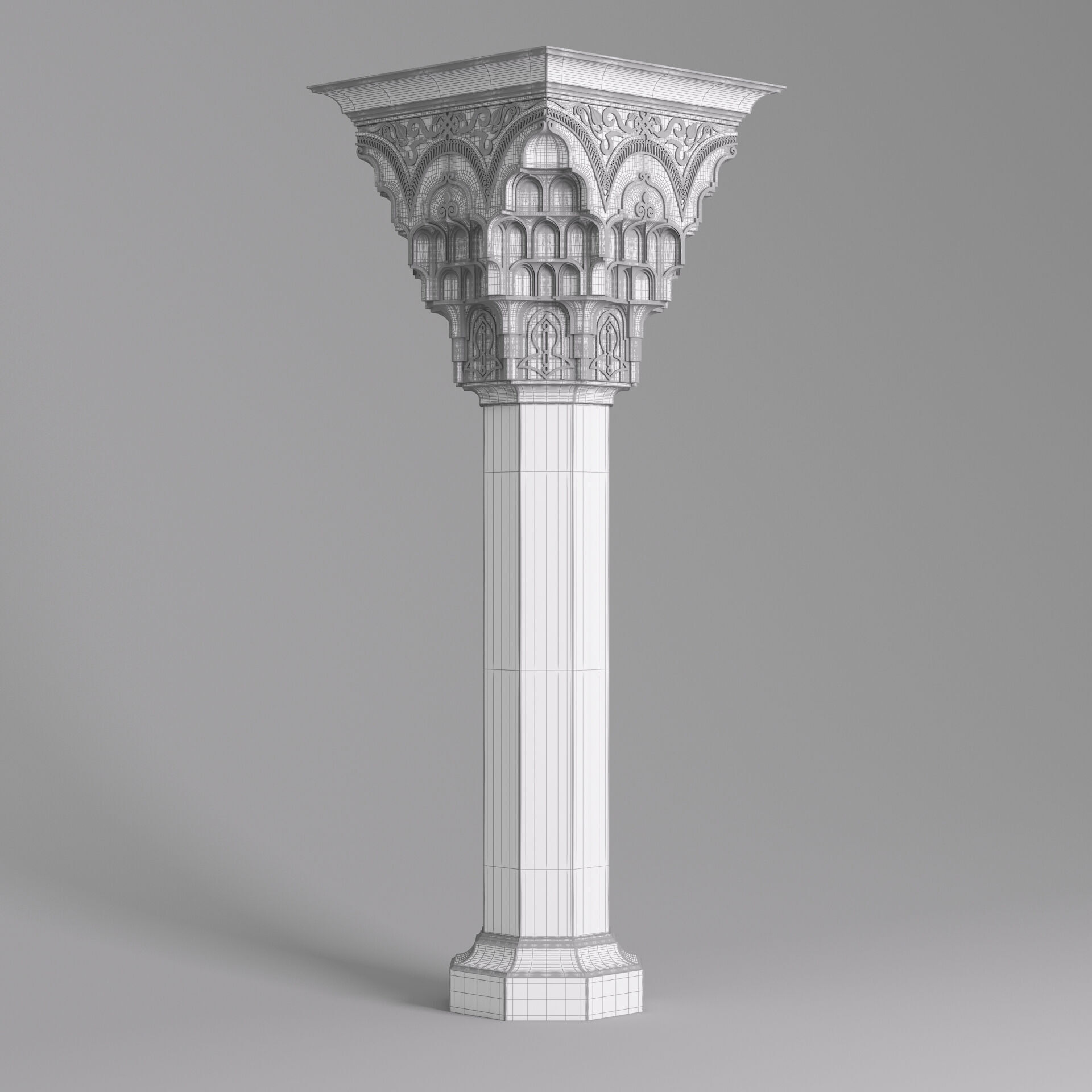 Classic Islamic Muqarnas Column 003 3D model_7