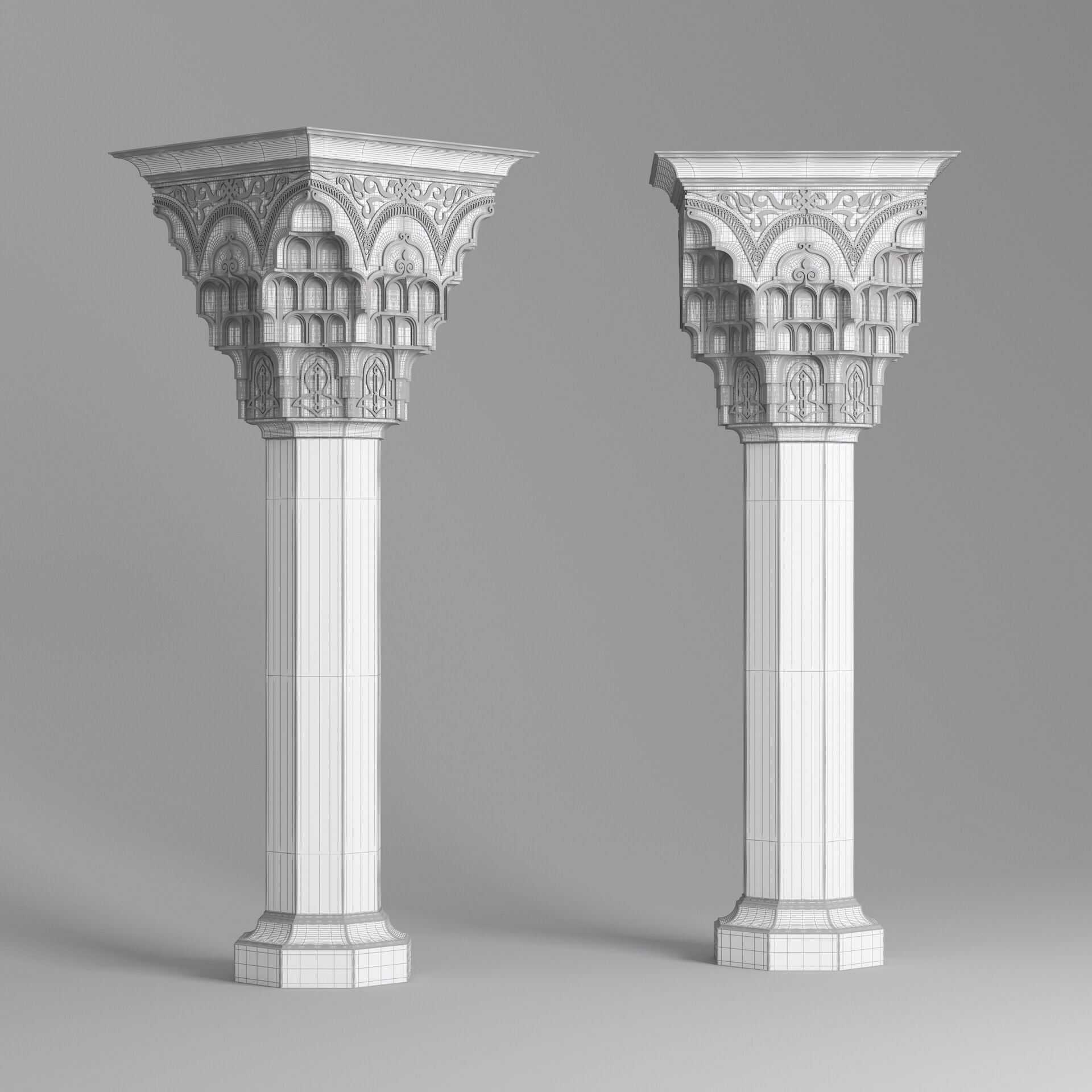 Classic Islamic Muqarnas Column 003 3D model_13