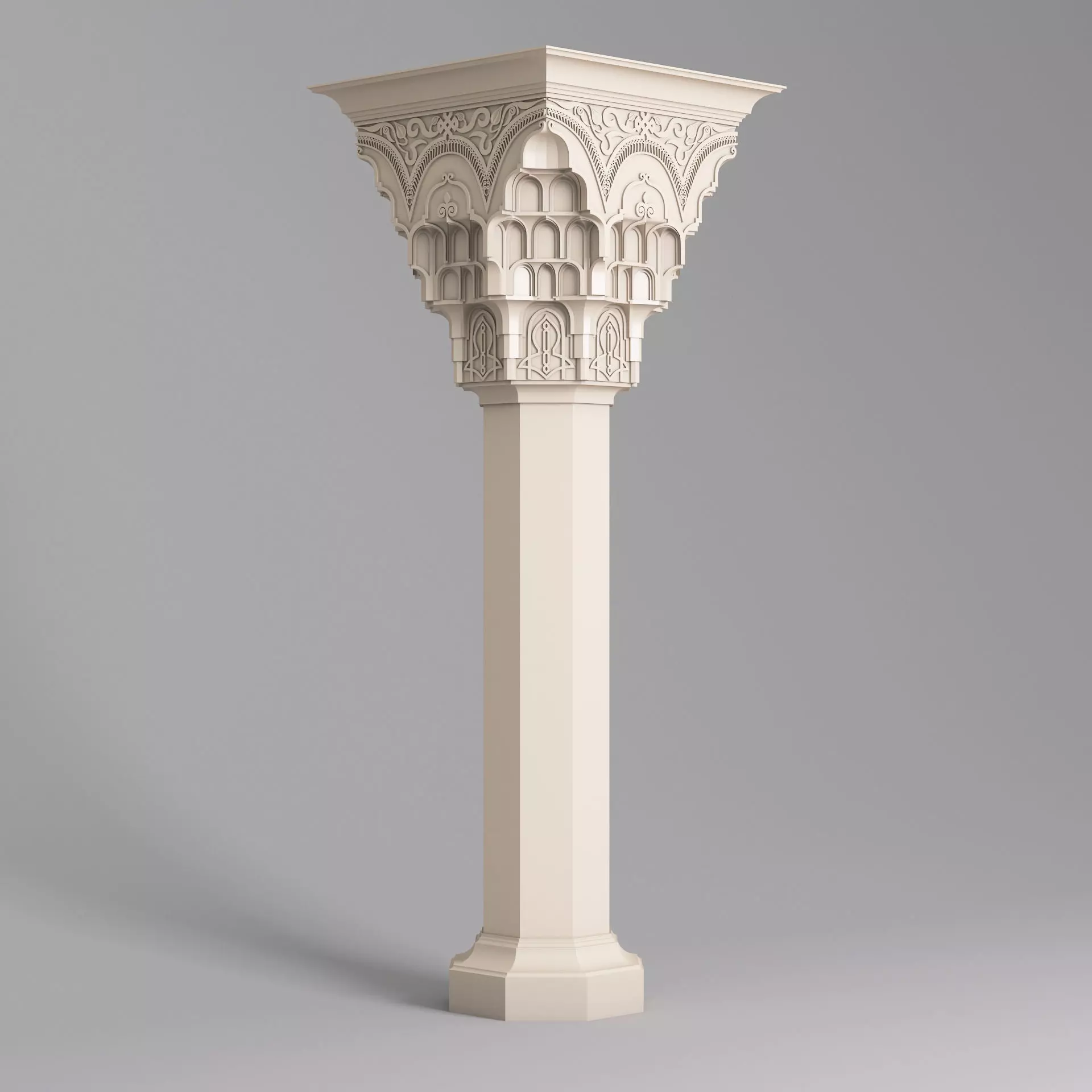 Classic Islamic Muqarnas Column 003 3D model_0