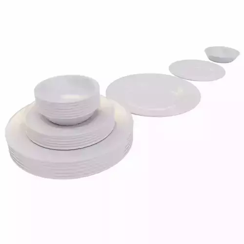 Dinnerware plate stacks 3d model Low-poly 3D model