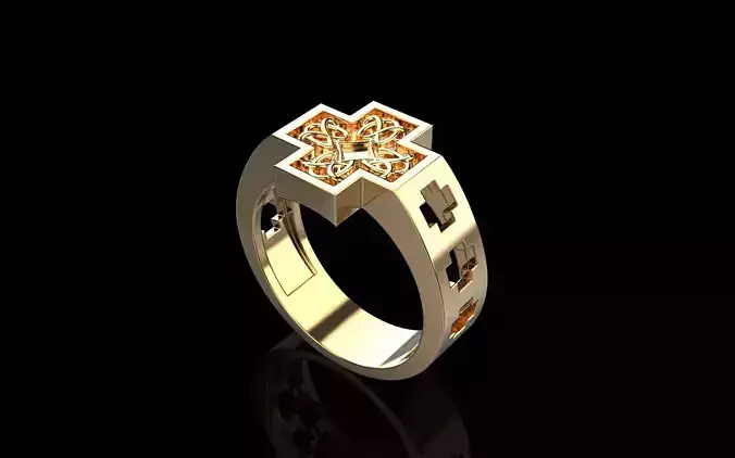 Cross signet ring model 1051