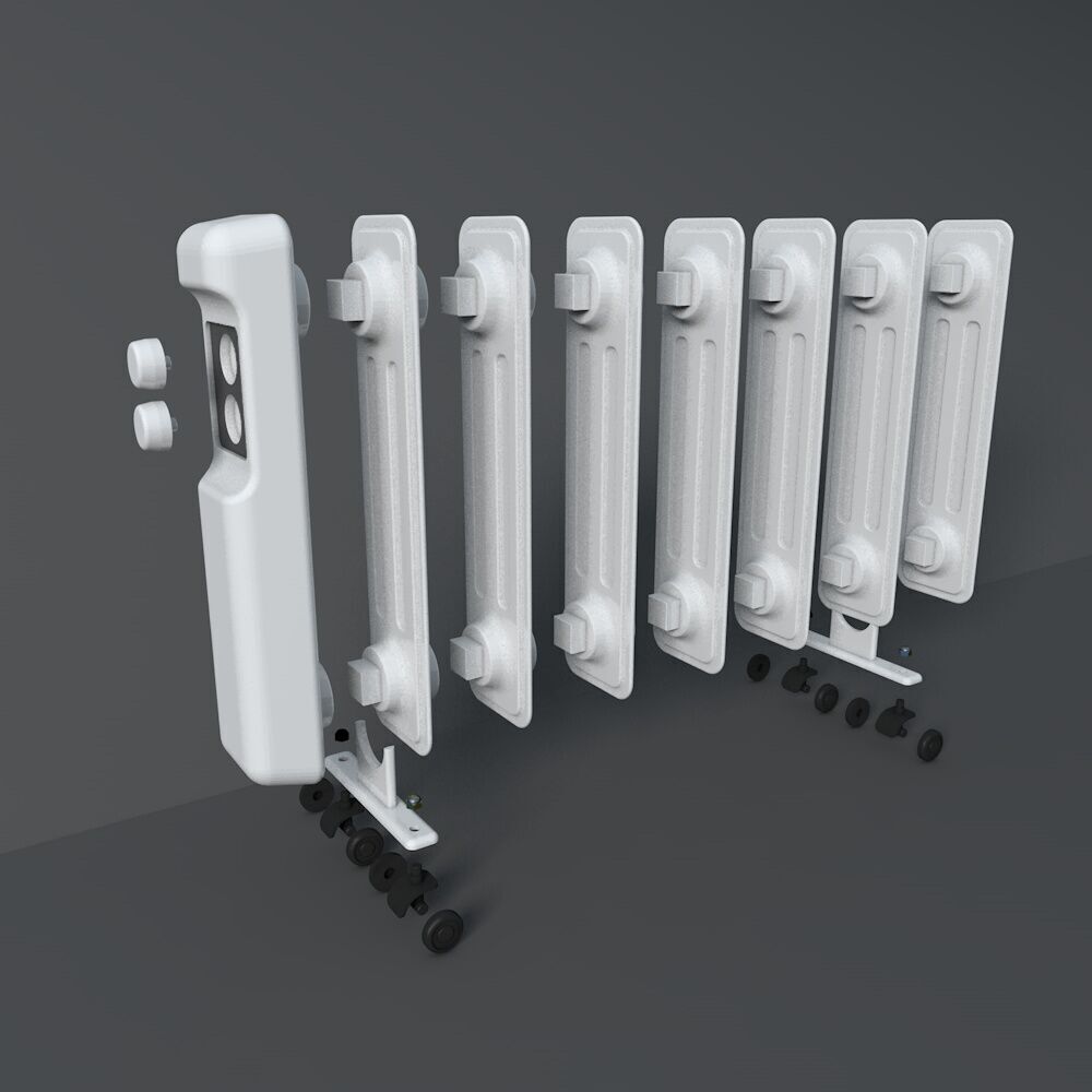 Miniature Radiator Heater STL for Dollhouse or Diorama 3D print model_4