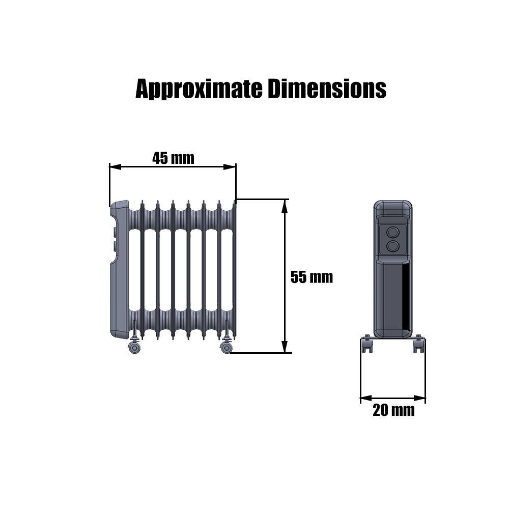Miniature Radiator Heater STL for Dollhouse or Diorama 3D print model_5